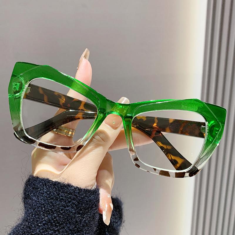 

Модные очки для чтения с большими оправами «кошачий глаз», блокирующие синий свет, мужские и женские, анти-усталость, для пресбиопии + 400 degrees зелёный