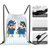 Custom Crayons Shins Chans Drawstring Backpack Bags Women Men Lightweight Cartoon Gym Sports Sackpack Sacks for Training