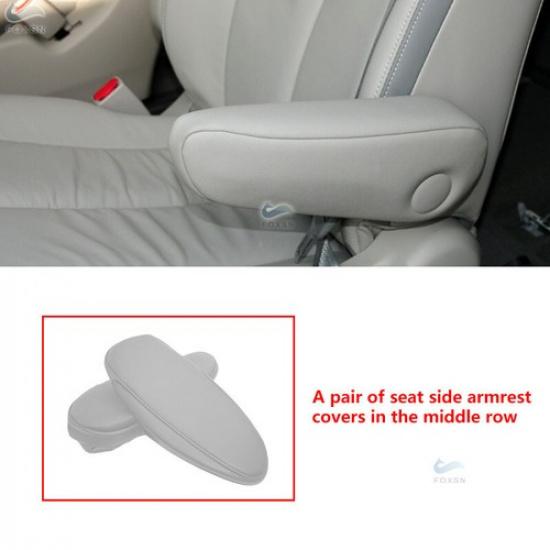 A pair Middle Seat Gray Leather Armrest Handle Cover For Toyota Sienna 11-18