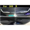 For Peugeot 308 (2009-14)Microfiber Leather Car Door Armrest Panel Protective Cover car accessories interior with Mount Fittings