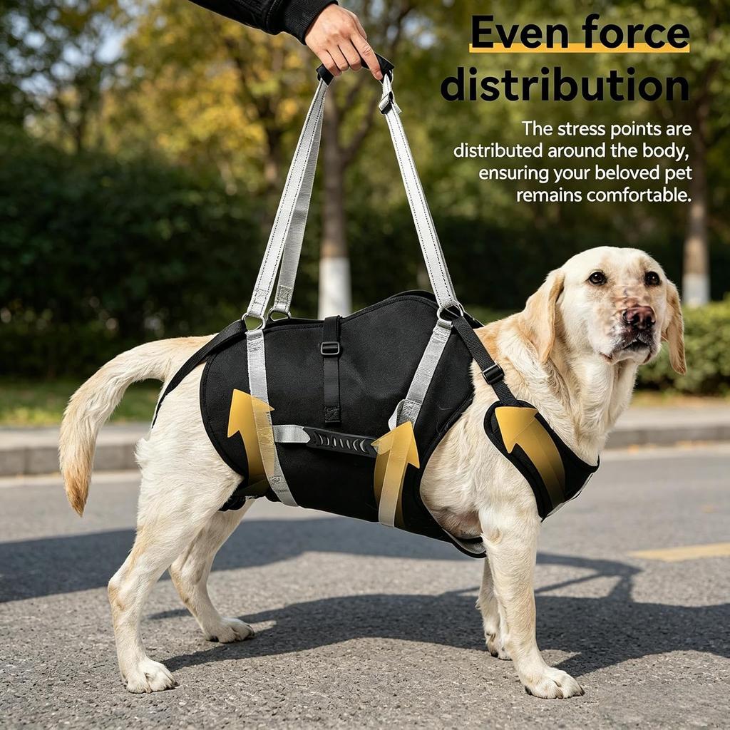 Waterproof Dog Lift Harness for Large Dogs 76-110 lb, Full Body Support Sling with Handle for Senior Injured Dogs, Hip Dysplasia