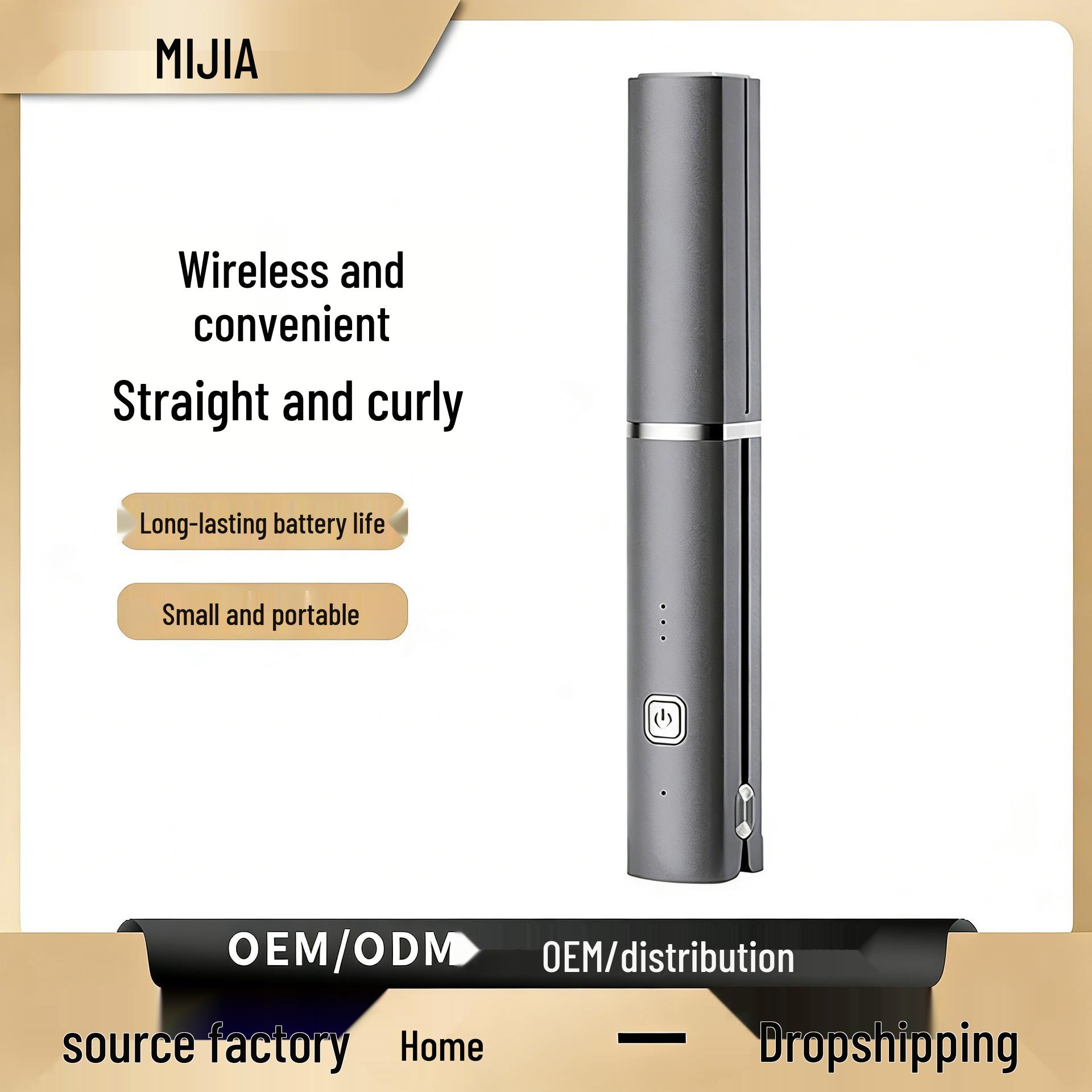 

Men s Wireless Portable Hair Straightener, Negative Ion Technology, Damage-Free, Dual-Function for Straight and Curly Styles English Packaging