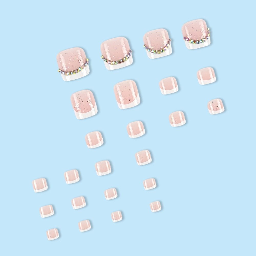 Faux Fingernails False Toe Nails Square Head Foot Nail Tips Detachable Fake Toenails  Women