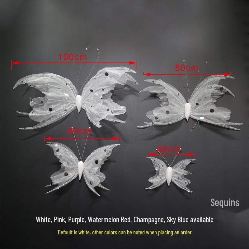 3D Painted Butterfly Wedding Backdrop with Scenery and Props for Photography and Décor