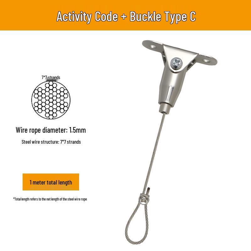 Adjustable Safety Hanging Kit: Rope, Buckle & Acrylic Board Line