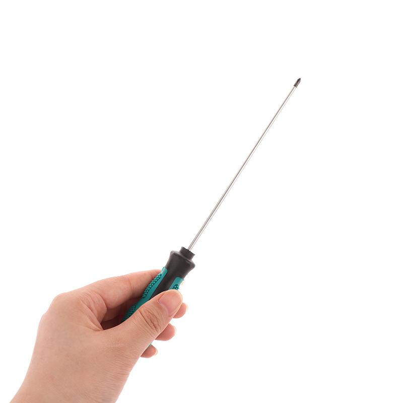 1 Piece Green Rubber Handle Magnetic Screwdriver Long Slotted Screwdriver Installation And Disassembly Repair Tool