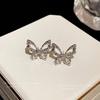 Silver needle super fairy hollow butterfly stud earrings women's niche design exquisite earrings high sense fashion versatile earrings