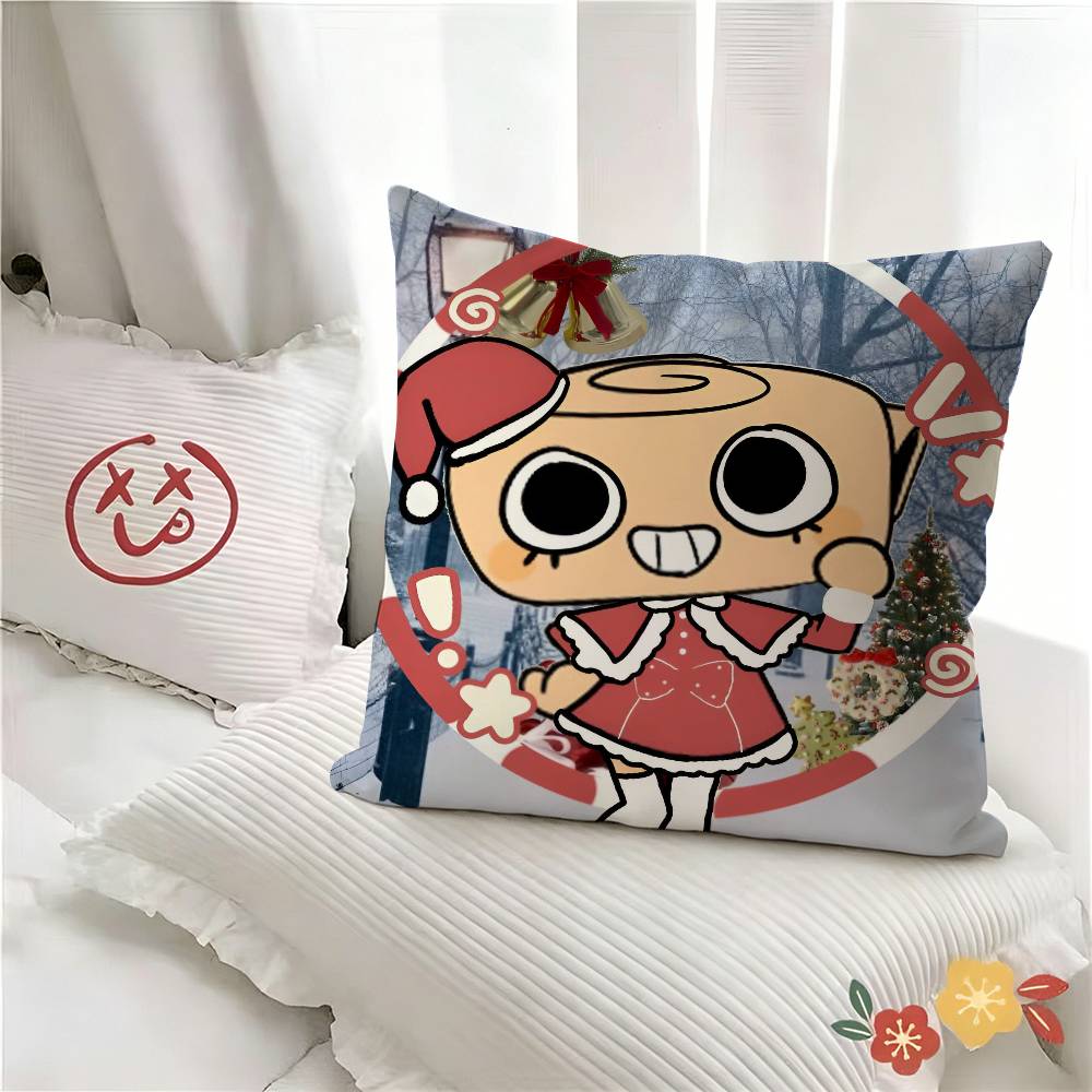 pc Shelly Xmas Skin Pillow Case Fashion Square Pillowcase Bedroom Sofa Room Ins Decoration Leisure