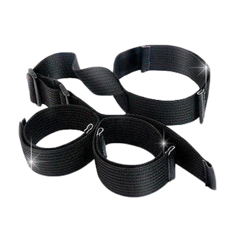 Adjustable Nylon Hand-Cuffs Braces Neck Cuffs Collar Back Strap SM Bondage Slave Restraint Couple Flirting Sex Toy For Lovers