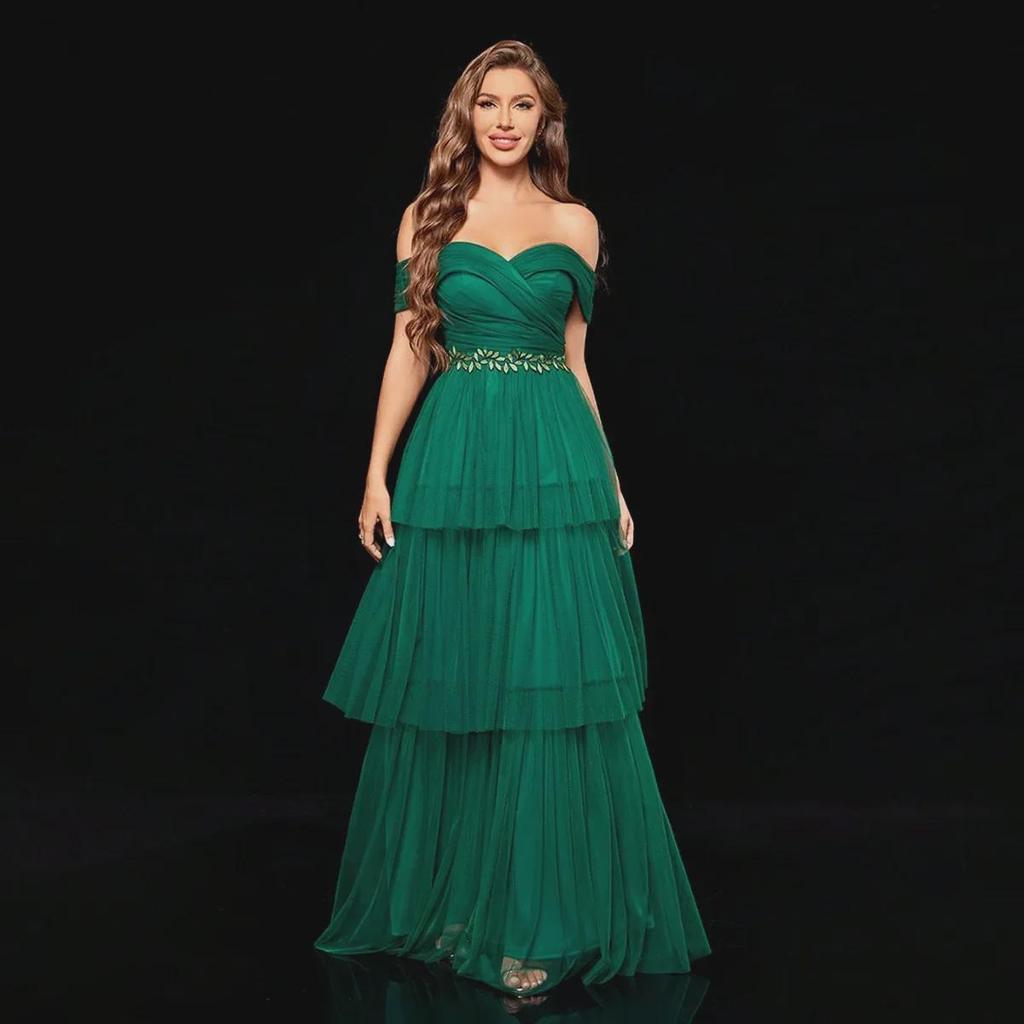 Elegant Mesh Tube Top Evening Dress - New French Style Celebrity Design