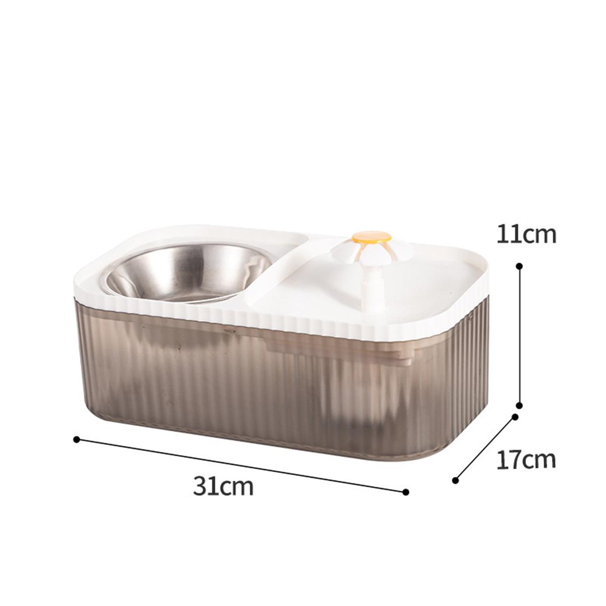 Cat Water Fountain & Food Bowl for Food and Water Dispenser Set Automatic Pet Fountain Water Dispenser and Stainless Steel Bowl