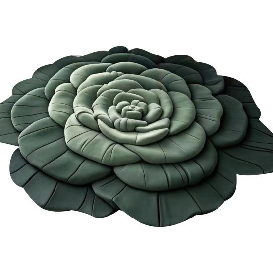 3D Blumen Bodenmatte Rutschfest Saugfähig Badezimmerteppich Realistische Blumenform Bereichsteppich für Schlafzimmer Wohnzimmer Spielzimmer Dekor