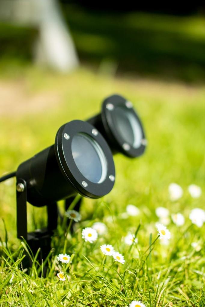 Led Garden Lamp Gu10 Ip65 Waterproof Black With Cable