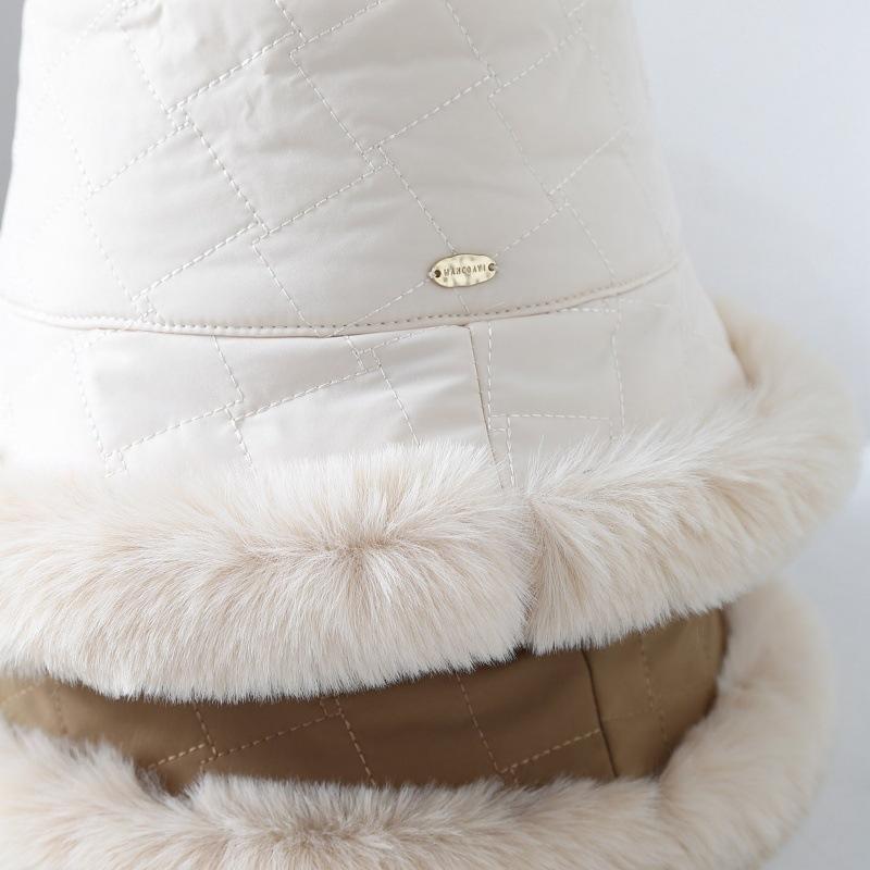 Women's Bucket Hat Winter Hats For Women Plush Fisherman Cap Simple Keep Warm Fashion Accessories Headwear