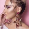 Exaggerated Metal With Rhinestone Star Big Dangle Earrings For Women Fashion Jewelry Maxi Statement Accessories