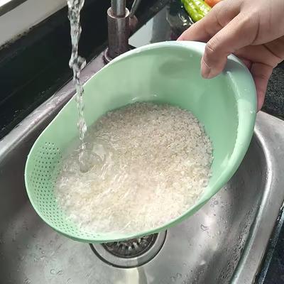 1PC- Vegetable Washing Basket Kitchen Storage Basin Quick Drain Rice Washing Radish Fruit Basket Rice Rinser