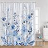 Watercolor Flowers Floral Shower Curtains Butterfly Greenery Plants Nature Home Decor for Bathroom Polyester Fabric Bath Curtain