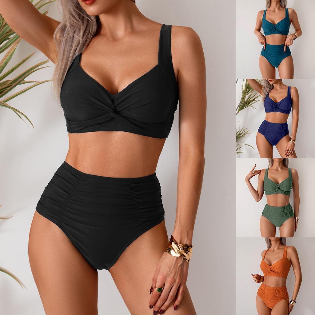 2025 European & American High-Waisted Women's Bikini - Sexy, Split Design Swimwear
