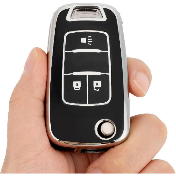 Soft TPU Full Protection Car Key Fob Cover Fits for Chevy Equinox | Precise Fit.Compatible with Chevy Spark Trax Buick Encore GMC Terrain 2010-2020