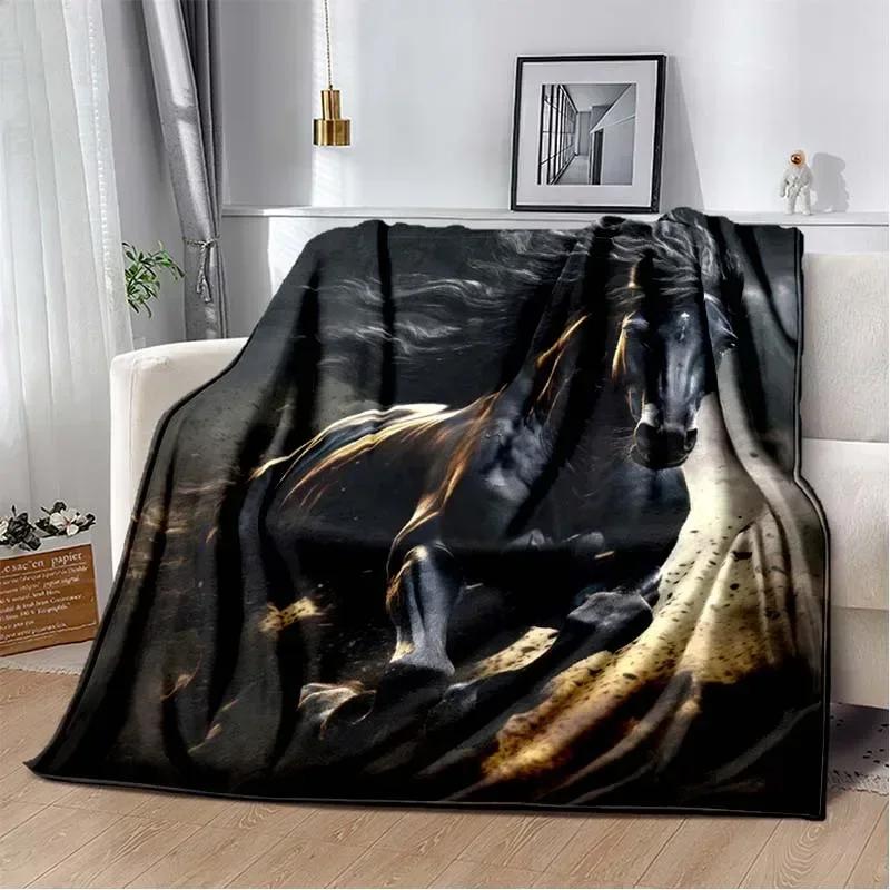3D Print Cartoon Pentium Horse Flannel Blanket,Multi-purpose Holiday Gift Blanket Warm And Soft Blankets All Seasons