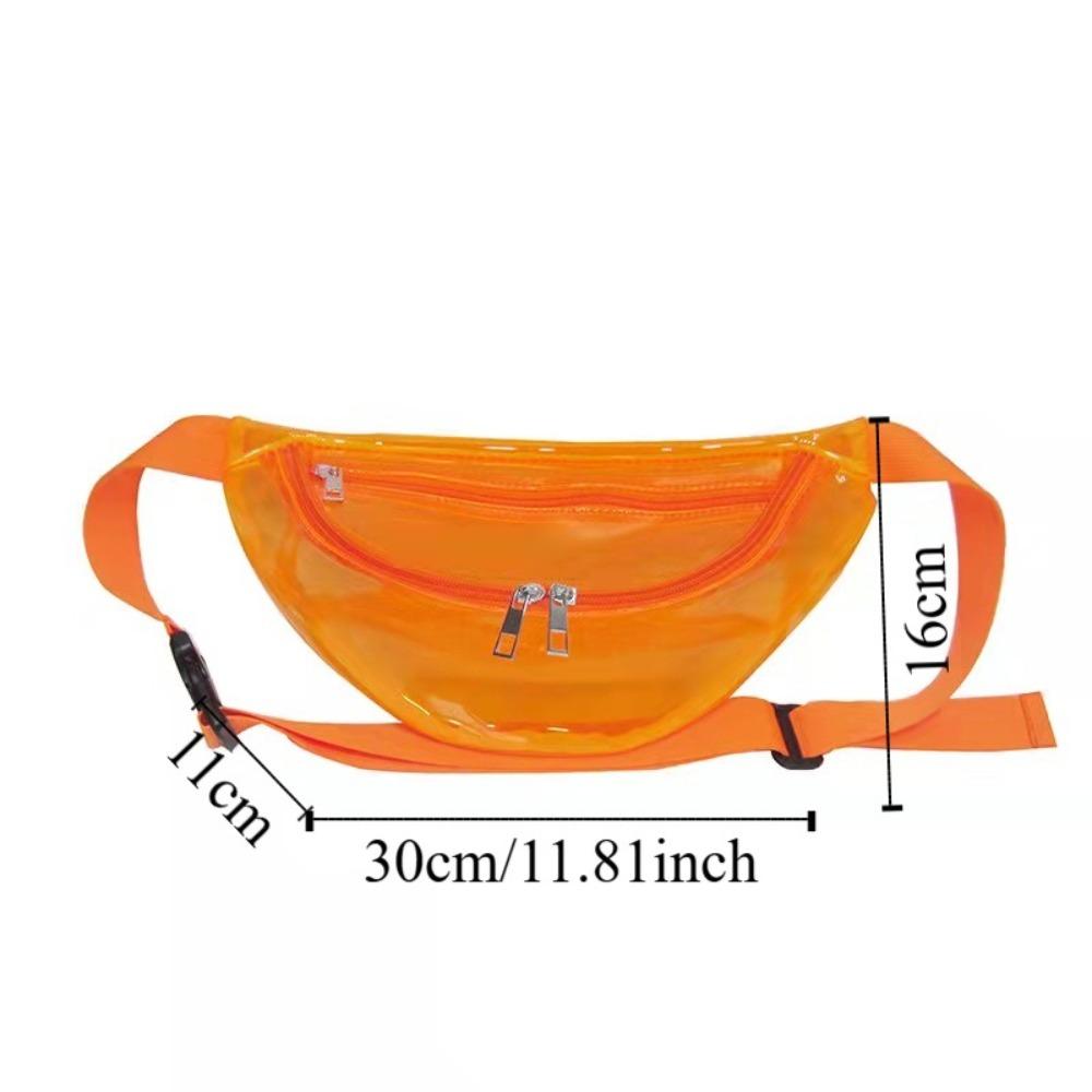 Lightweight Transparent Waist Packs Large Capacity PVC Fanny Pack Clear Chest Bag Cycling Bag