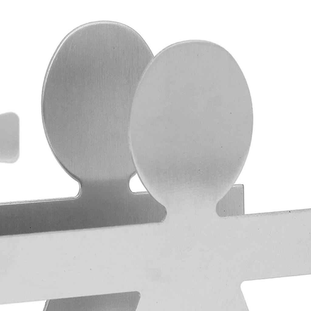 Upright Napkin Holder Boy and Girl Hollow Pattern Wrought Iron Metal Vertical Tissue Holder Desktop Storage Rack