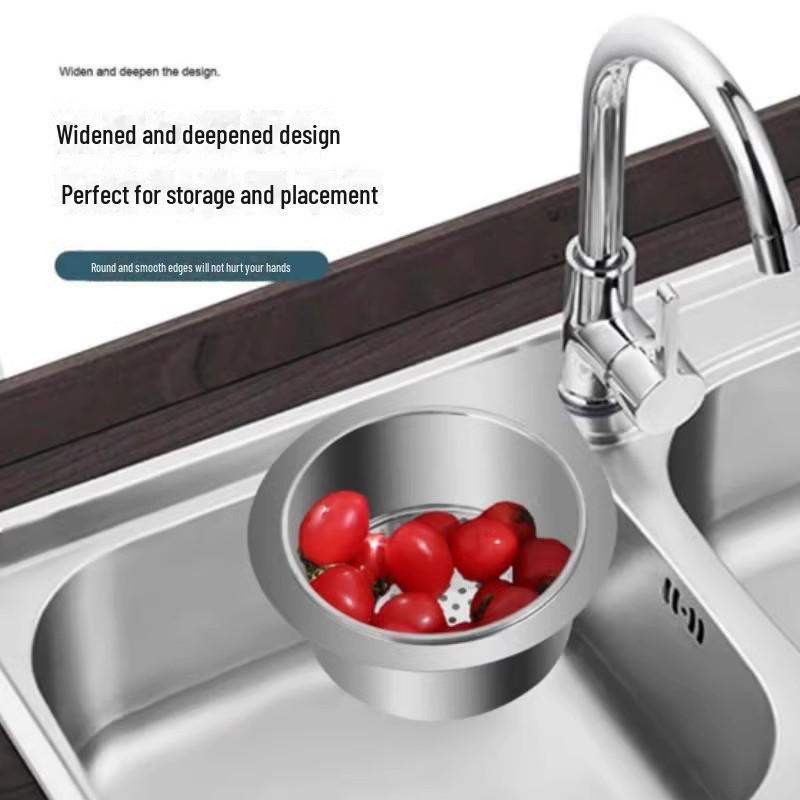 Swan Stainless Steel Kitchen Sink Basket with Dry/Wet Separation and Hanging Hook