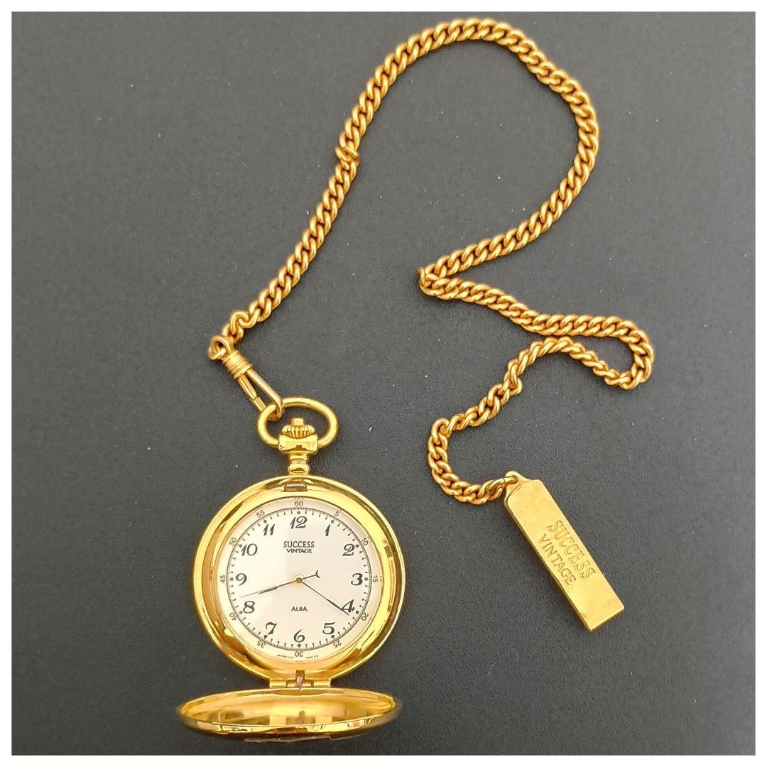 

[Б/У] Карманные часы Seiko Alba Hunter Case Батарейка Успех Винтаж