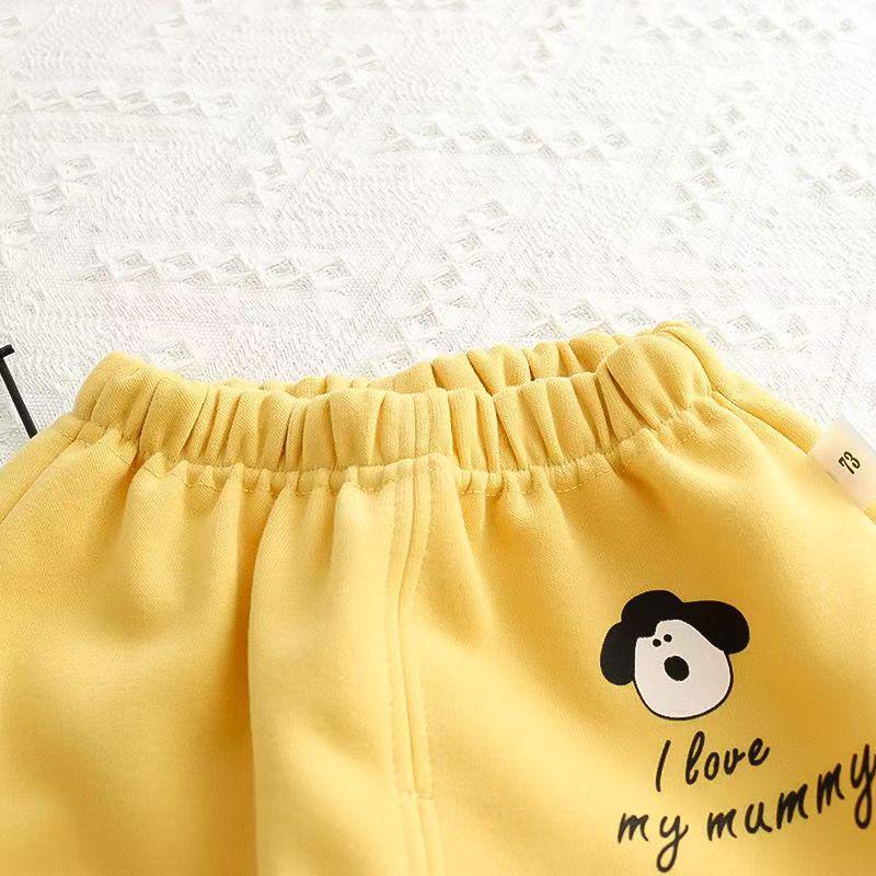 Spring Boys Stylish Two-Piece Outfit: Infant and Toddler Back Dog Design