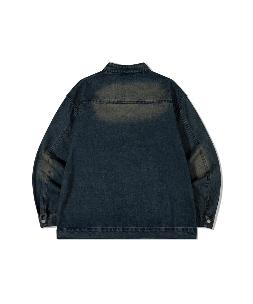 Moaa Washed Denim Rider Jacket (Jean Blue)