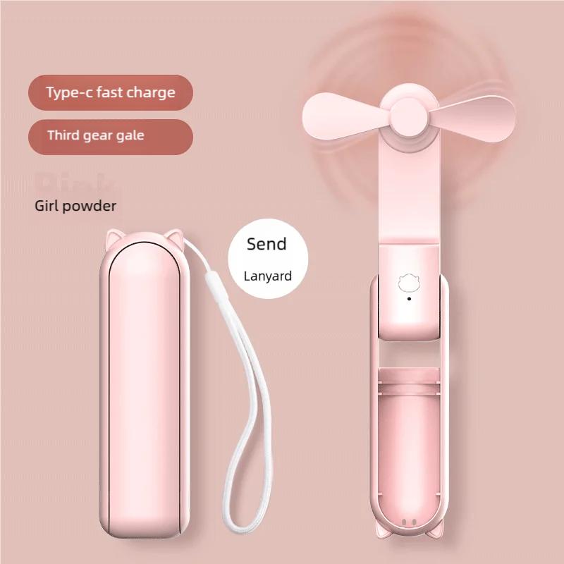 

Hook designer Portable Fan Mini Handheld Fan Unique Design Portable Personal Hand Fan USB Rechargeable with Powerful Turbo Wind рожевий