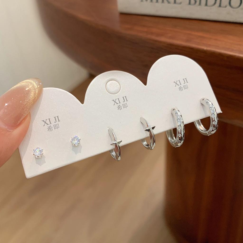 6Pcs/Set Metal Circle Drop Small Earrings For Women Trend Pendant Piercing Earrings Daily Light Luxury Jewelry Gifts