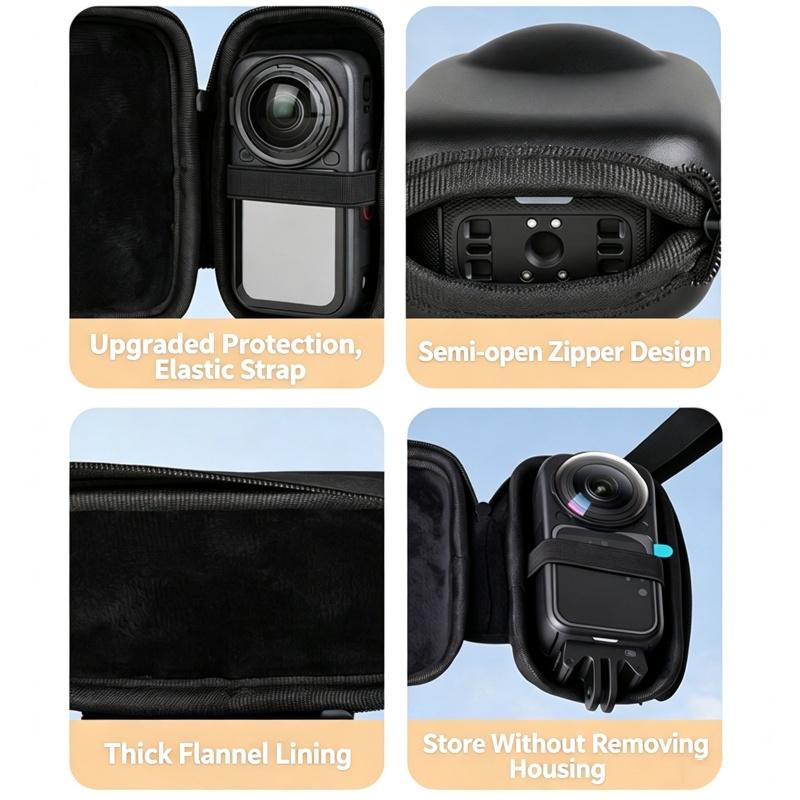 Mini Storage Case for Insta161 X6 Action Camera Accessories Portable Carry Case Anti-scratch Half Open Box for Insta 161 X6