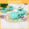 Wooden Childrens Play Tea Set With Realistic Teapots And Cakes For Imaginative Kitchen Play