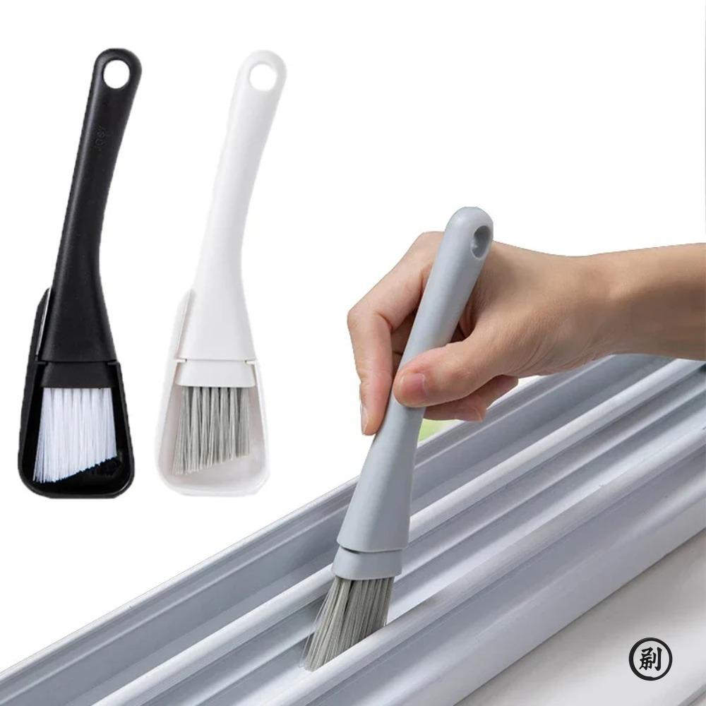 Window Groove Cleaning Brush Windows Slot Cleaner for Door Floor Gap Keyboard Brush+Dustpan 2 In 1 Household Cleaning Tools Kit