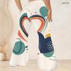 Women Plus Size High Waist Retro Motorcycle Scenery Print Flare Pants For Edgy Street Casual Look