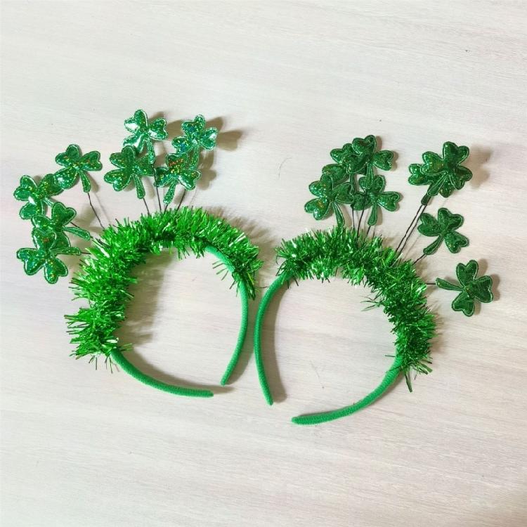 Christmas Party Headband Tinsel Three Leaves Hair Hoop for Adult Teens New Year