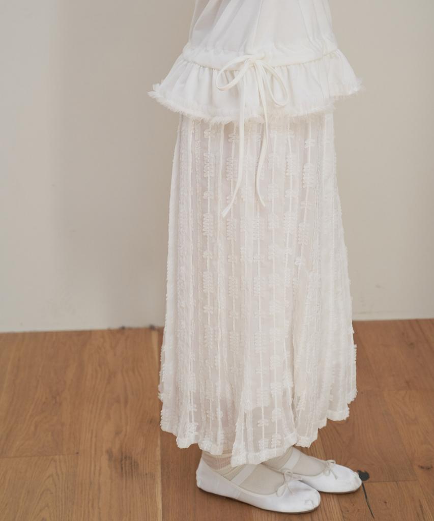 Peullobeu Lace Pleats Skirt_Wt