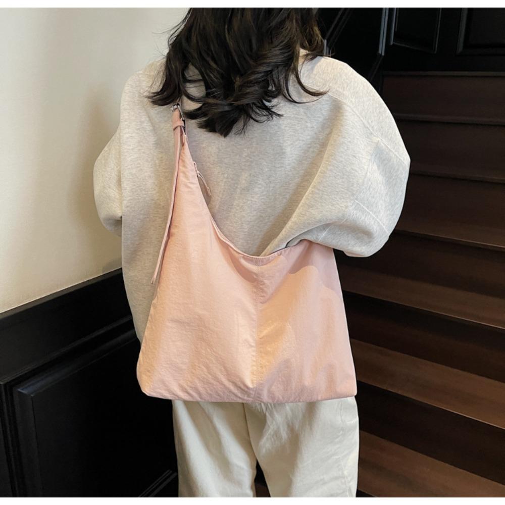 Korean large-capacity tote bag women's 2025 new fashionable simple crossbody bag lightweight and versatile commuter shoulder bag