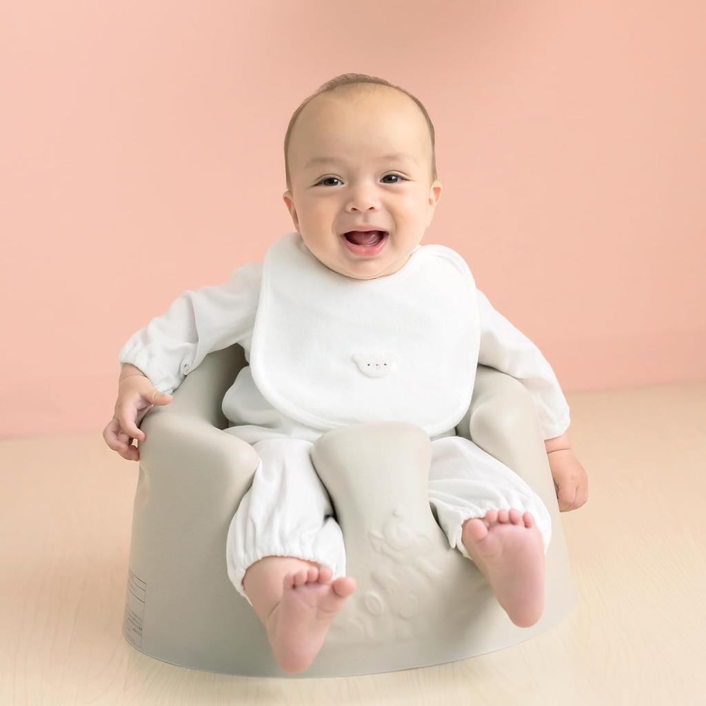 Baby Baby Made in Japan [Baby Castle] Bib, Bear, Off-White,