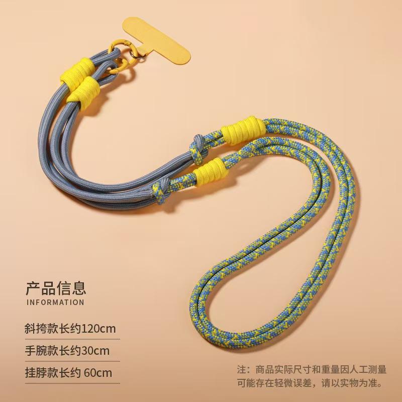 Multifunktionales 3-in-1-Handy-Lanyard, Crossbody-Hals-Handgelenkband, Strapazierfähiges geflochtenes Seil