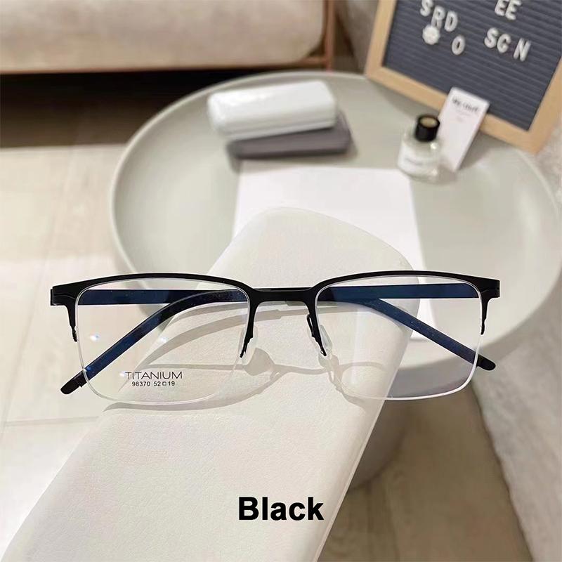 

Danish Brand Replica Men s Casual Eyebrow Frame Pure Titanium Browline Fashion Eyeglass Ultra-light Screwless Design Glasses Demo Lens чорний