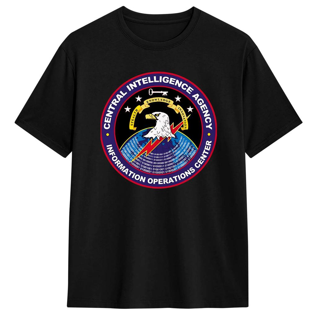 Central Intelligence Agency CIA Pure Cotton T Shirt For Men Beach Classic T Shirts Crewneck Tee Shirt Big Size Pattern Tops