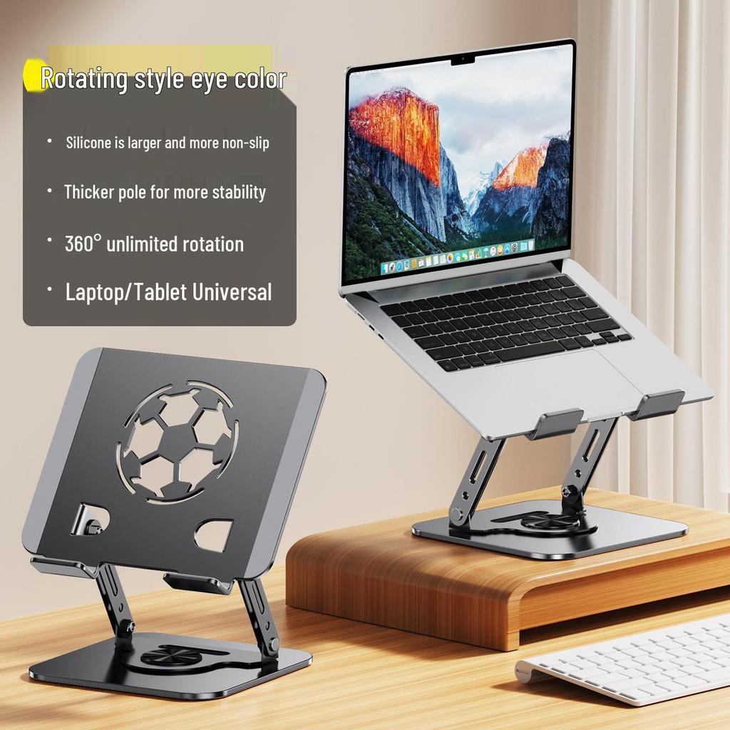 Adjustable Laptop Metal Stand with 360° Rotation and Telescopic Heightening Feature