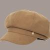 British duck tongue beret women's japanese styleretro round mark octagonal hat big head circumference showing face