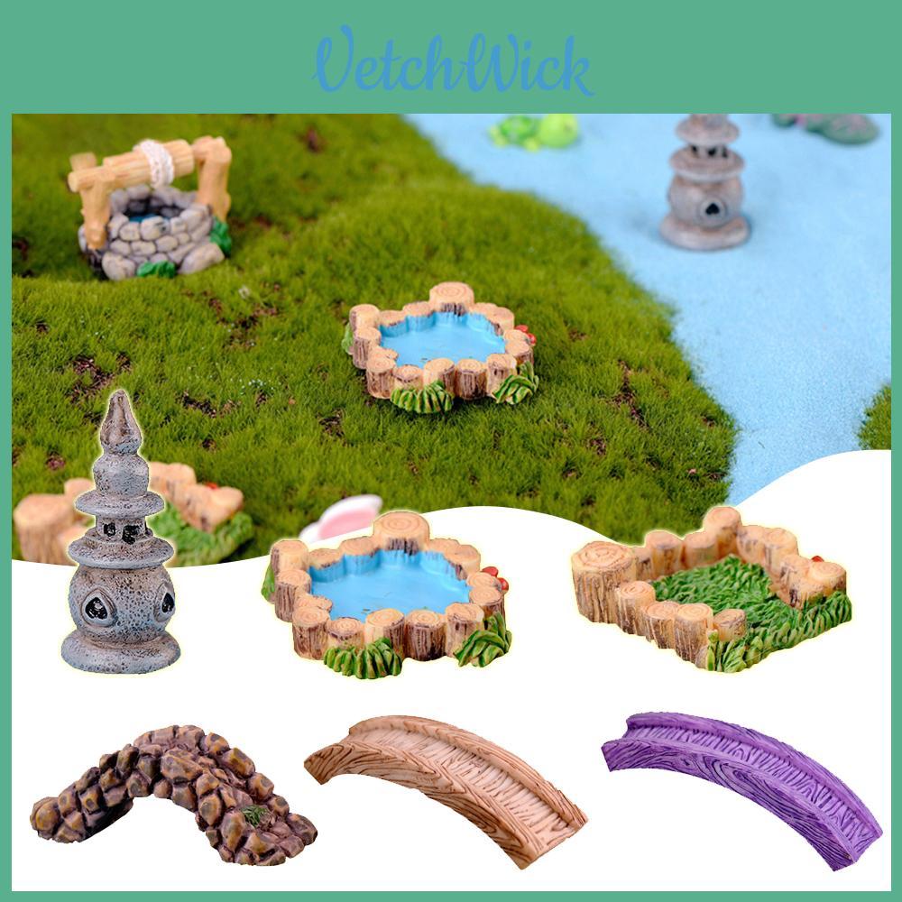 Charming Garden Diy Fairy Miniature Water Well Bridge Lighthouse Micro Craft Decoration For Whimsical Decor