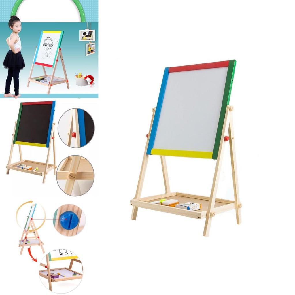 Kinder Doppelseitige Holz Staffelei Höhenverstellbar Bunte Magnetische Kreidetafel Für Kreatives Spiel Und Lernen