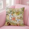 P-Peter R-Rabbit Pillow Case Square Double-Sided Printing Sofa Cushion Cover Bedroom Bedside Pillowcover