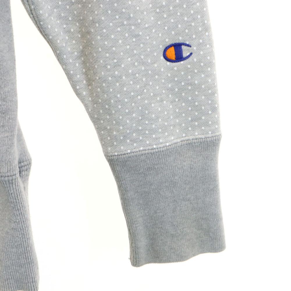 Champion Beams Exclusive Mono Blue Replica Dot Pattern Long sleeve Reverse weave Sweatshirts Women Used