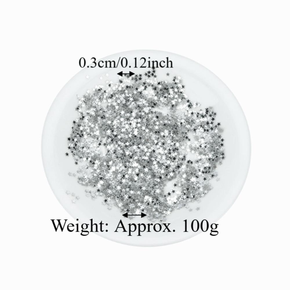 100g No Hole Design Star Confetti Foil Material Metallic Confetti Sparkle Star Sequins  DIY Crafts